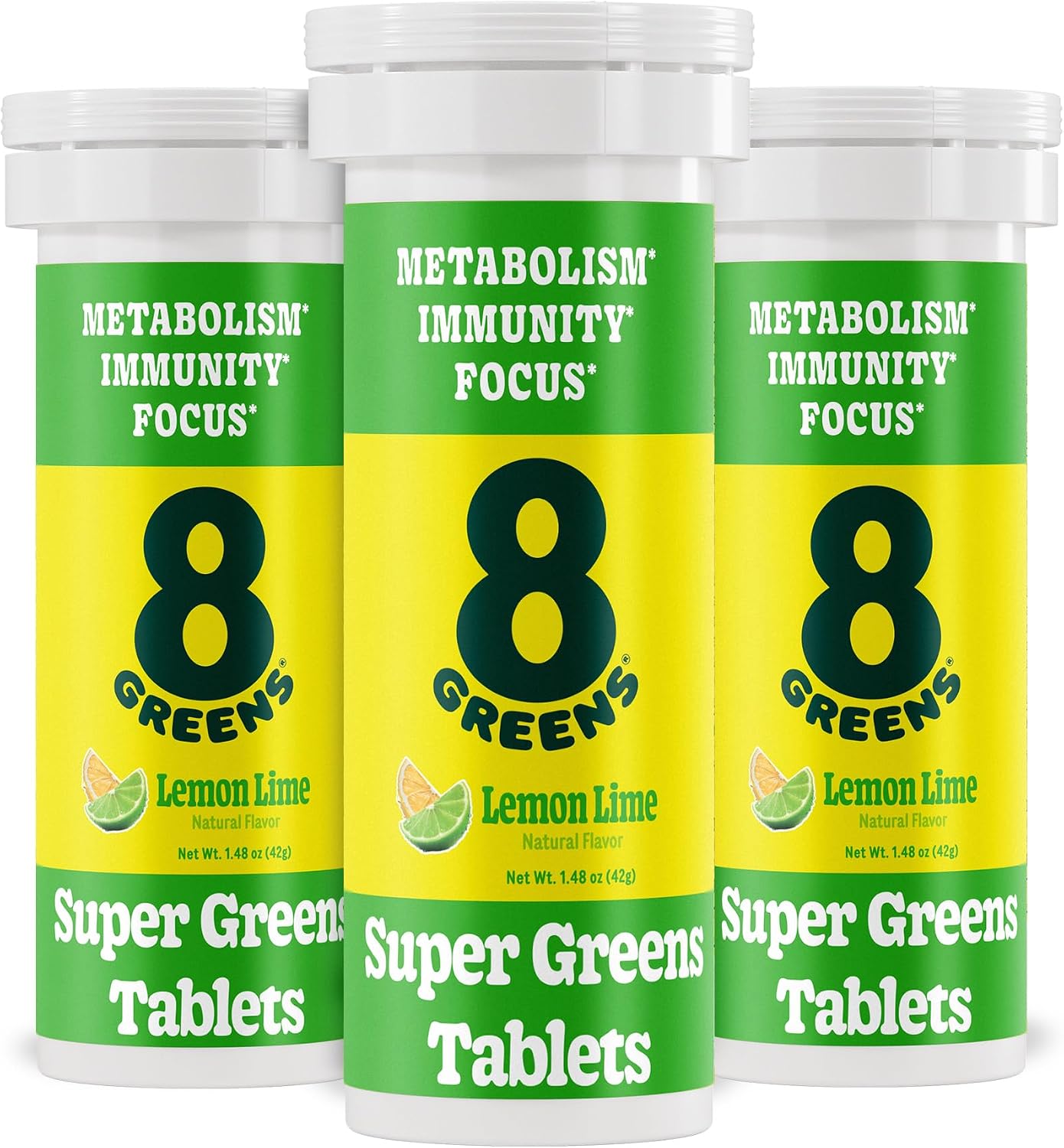 8Greens Daily Greens Effervescent Tablets, Lemon and Lime, 30 Tablets - görsel 1