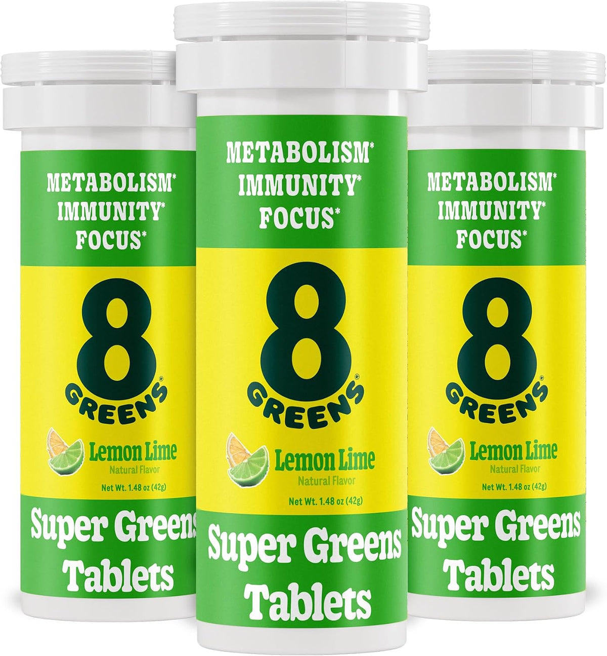 8Greens Daily Greens Effervescent Tablets, Lemon and Lime, 30 Tablets - görsel 1