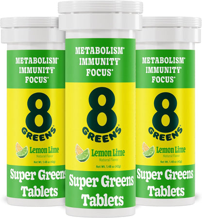8Greens Daily Greens Effervescent Tablets, Lemon and Lime, 30 Tablets