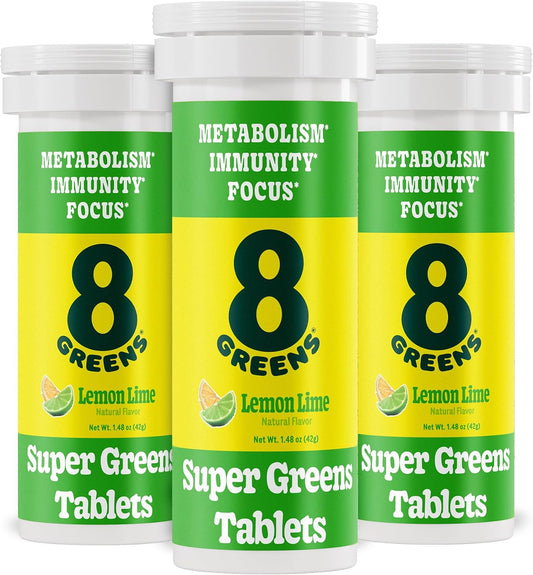 8Greens Daily Greens Effervescent Tablets, Lemon and Lime, 30 Tablets