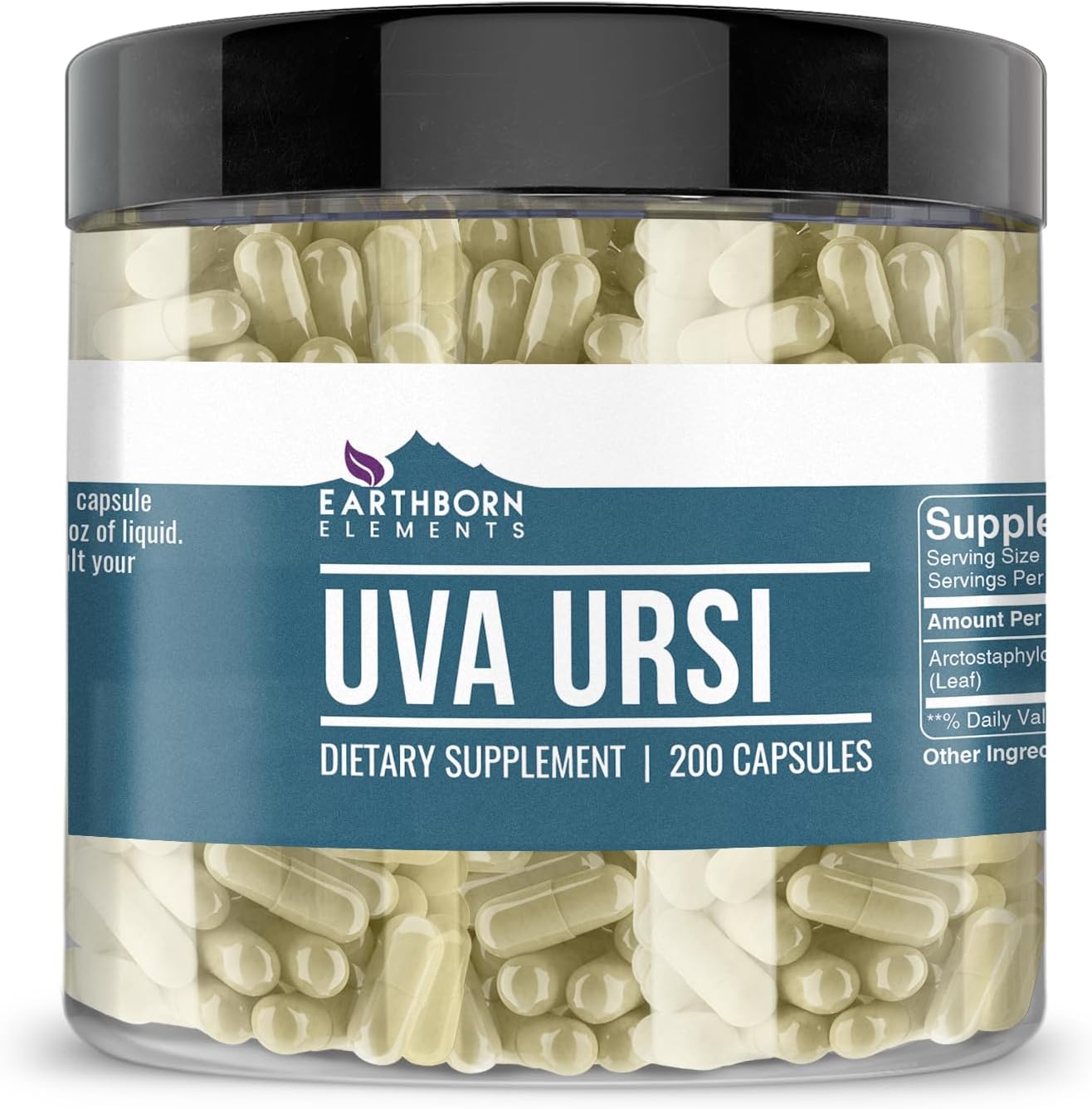 Earthborn Elements Uva Ursi 200 Capsules, Pure & Undiluted, No Additives - görsel 1