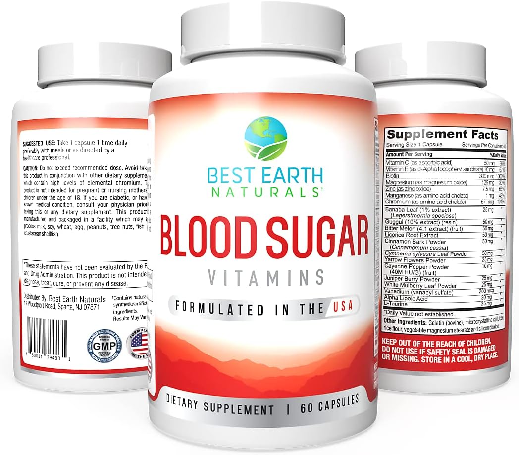 Best Earth Naturals Blood Sugar Vitamins, 60 Capsules - görsel 3