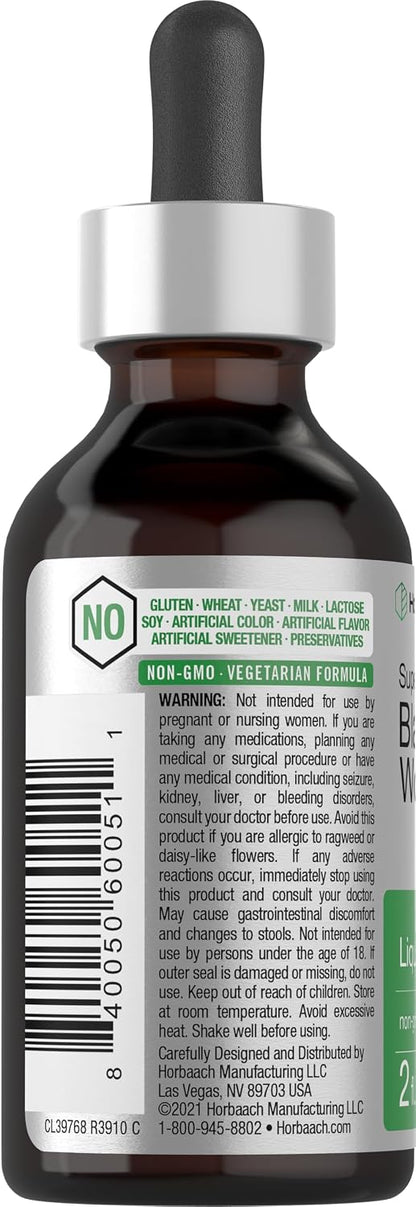 Horbäach Black Walnut Hull & Wormwood Extract Tincture - 59 ml, Alcohol-Free Liquid Supplement