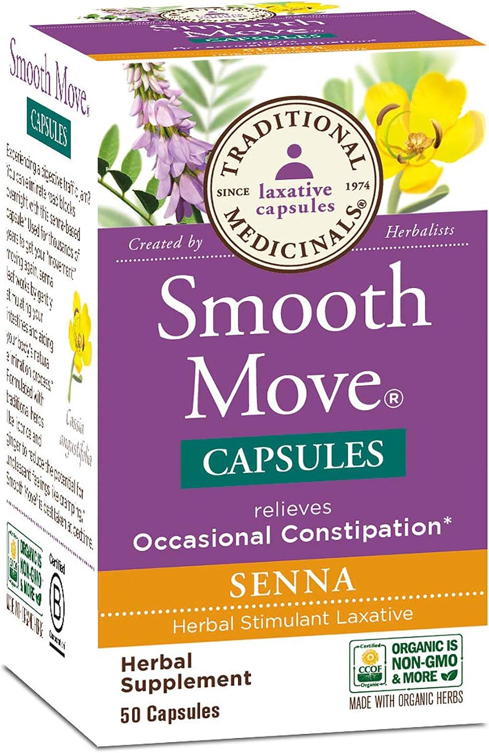 Traditional Medicinals Smooth Move Senna Capsules, 50 Capsules - görsel 1