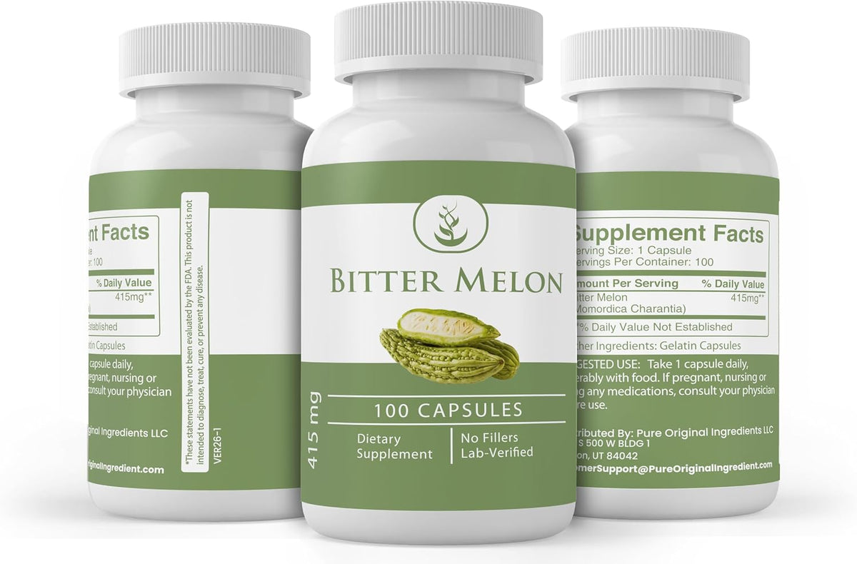Pure Original Ingredients Bitter Melon, 100 Capsules - görsel 4