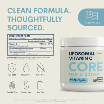 Core Med Science Liposomal Vitamin C 1000mg, 90 Softgels