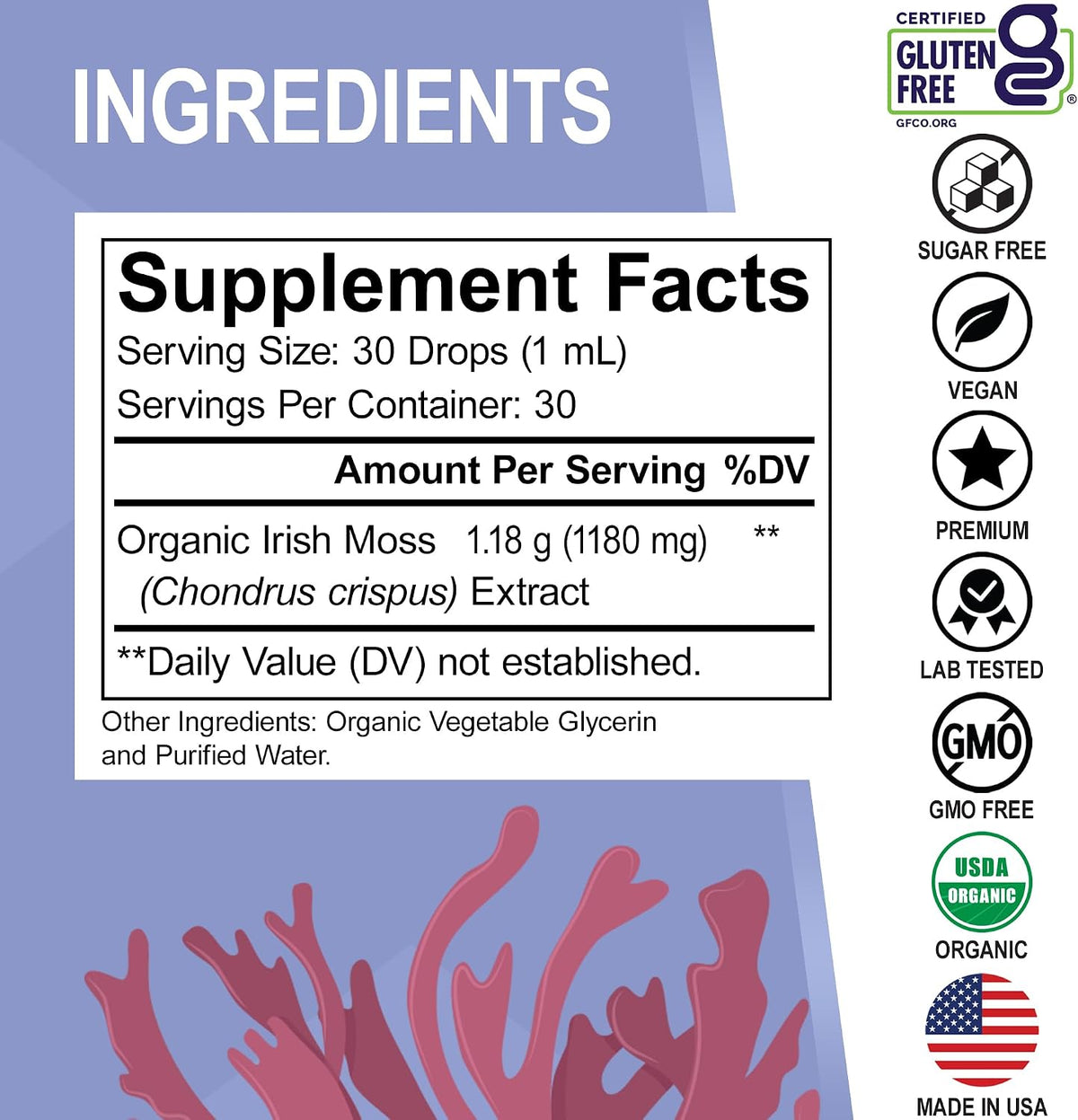 Irish Sea Moss Liquid Drops – Organic, – Immune Support: The rich mineral profile, including zinc and selenium, – Image 6