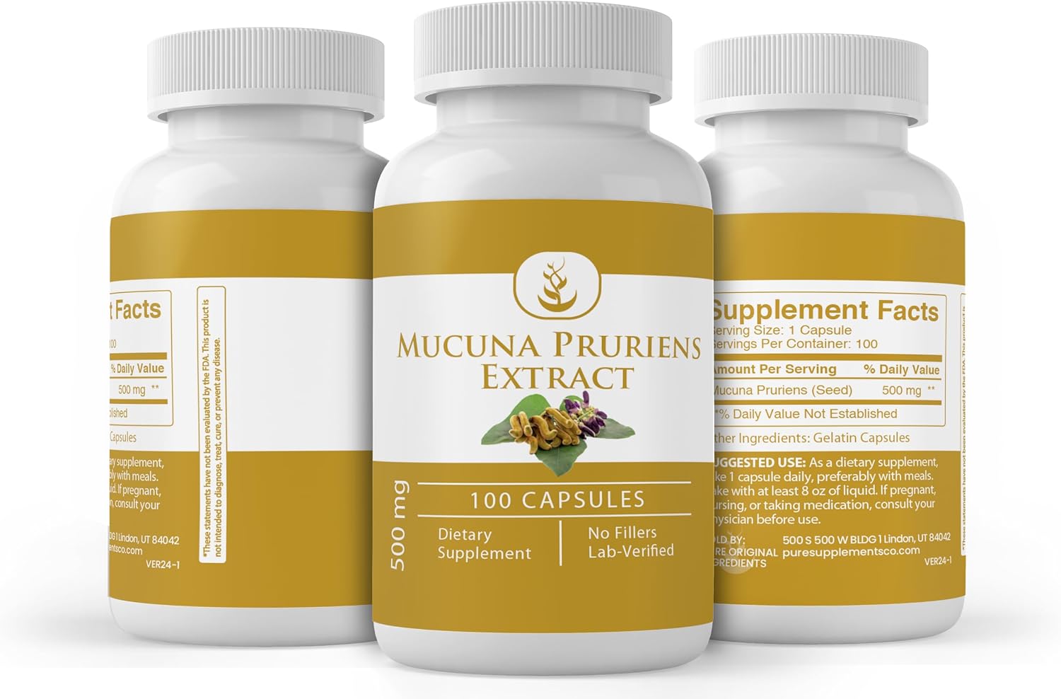 PURE ORIGINAL INGREDIENTS Mucuna Pruriens, 100 Capsules - Pure Single-Ingredient Supplement, No Additives or Fillers, Lab Verified - görsel 4