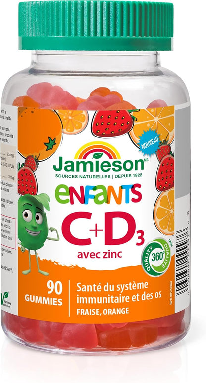 Jamieson Kids Vitamin C+D3 Gummies with Zinc