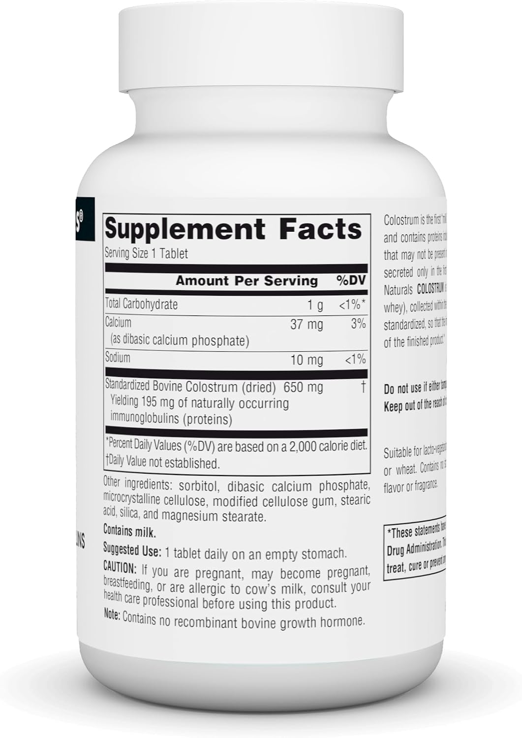 Source Naturals Colostrum Contains 30 per cent Immunoglobulins - 60 Tablets - görsel 2