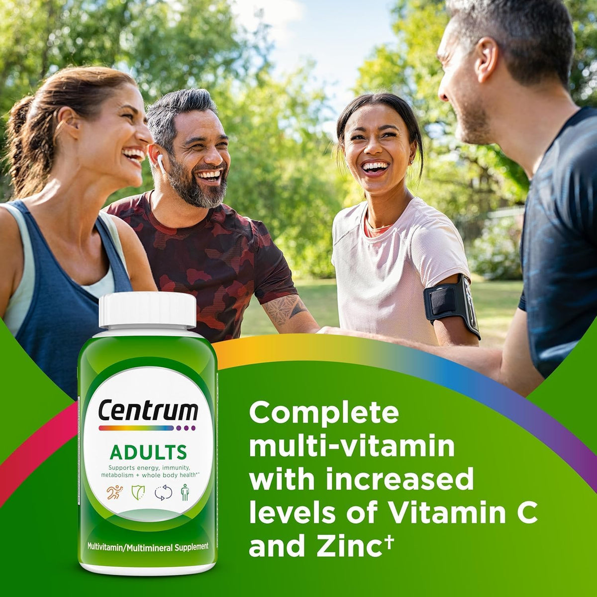 Centrum Adult Multivitamin and Multimineral Supplement with Antioxidants, Zinc, Vitamin D3 and B Vitamins - 200 Tablets - görsel 3