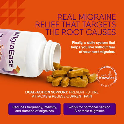 Doctor Knowles Migraine Support Supplement – Natural Tablets with Magnesium, 5-HTP, Feverfew, Riboflavin & Organic Blend, Caffeine-Free Extended-Release (60 Tablets)