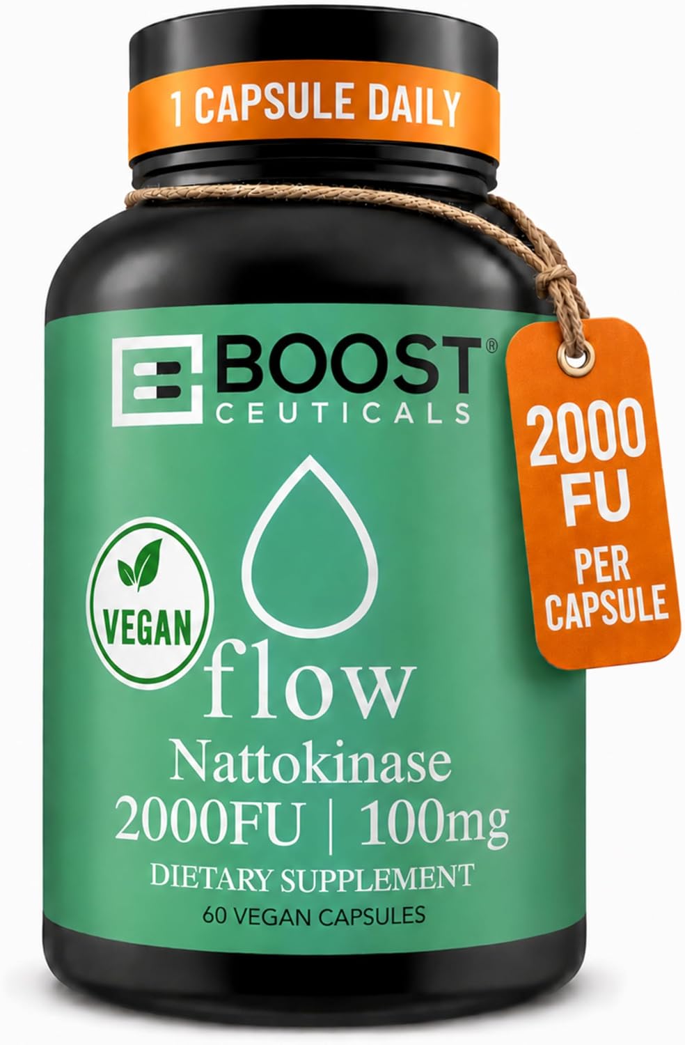 Nattokinase 2000 FU - Systemic Enzyme Support - 100 Vegan Capsules - görsel 1