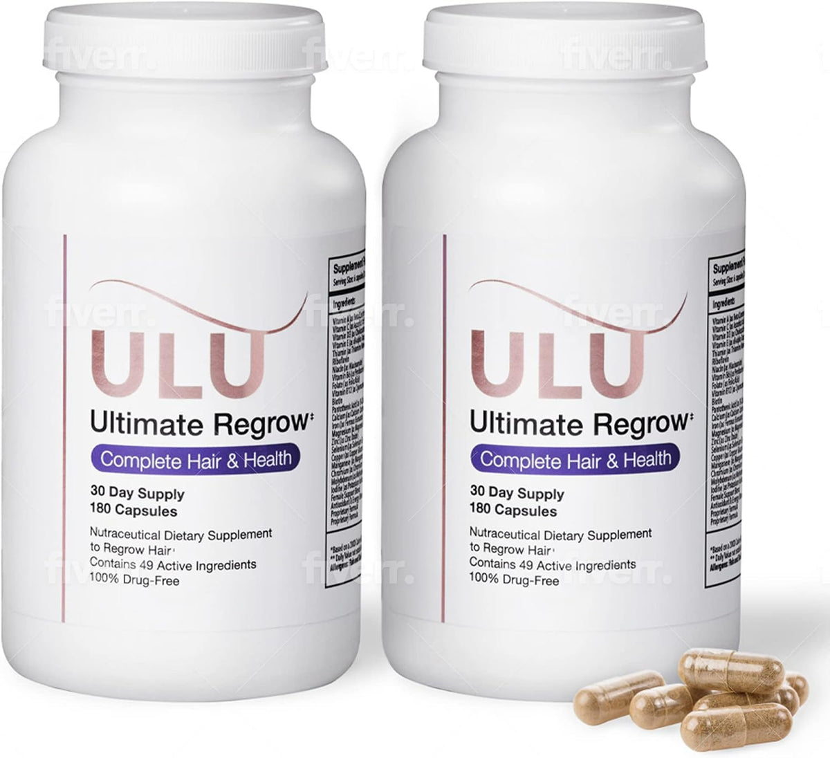 ULULIFE Ultimate Regrow Multivitamin – Hair, Skin and Nails Support (360 Capsules) - görsel 1