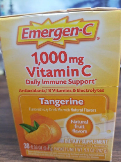 Emergen-C Vitamin C Tangerine Flavoured Drink Mix 30 Sachets