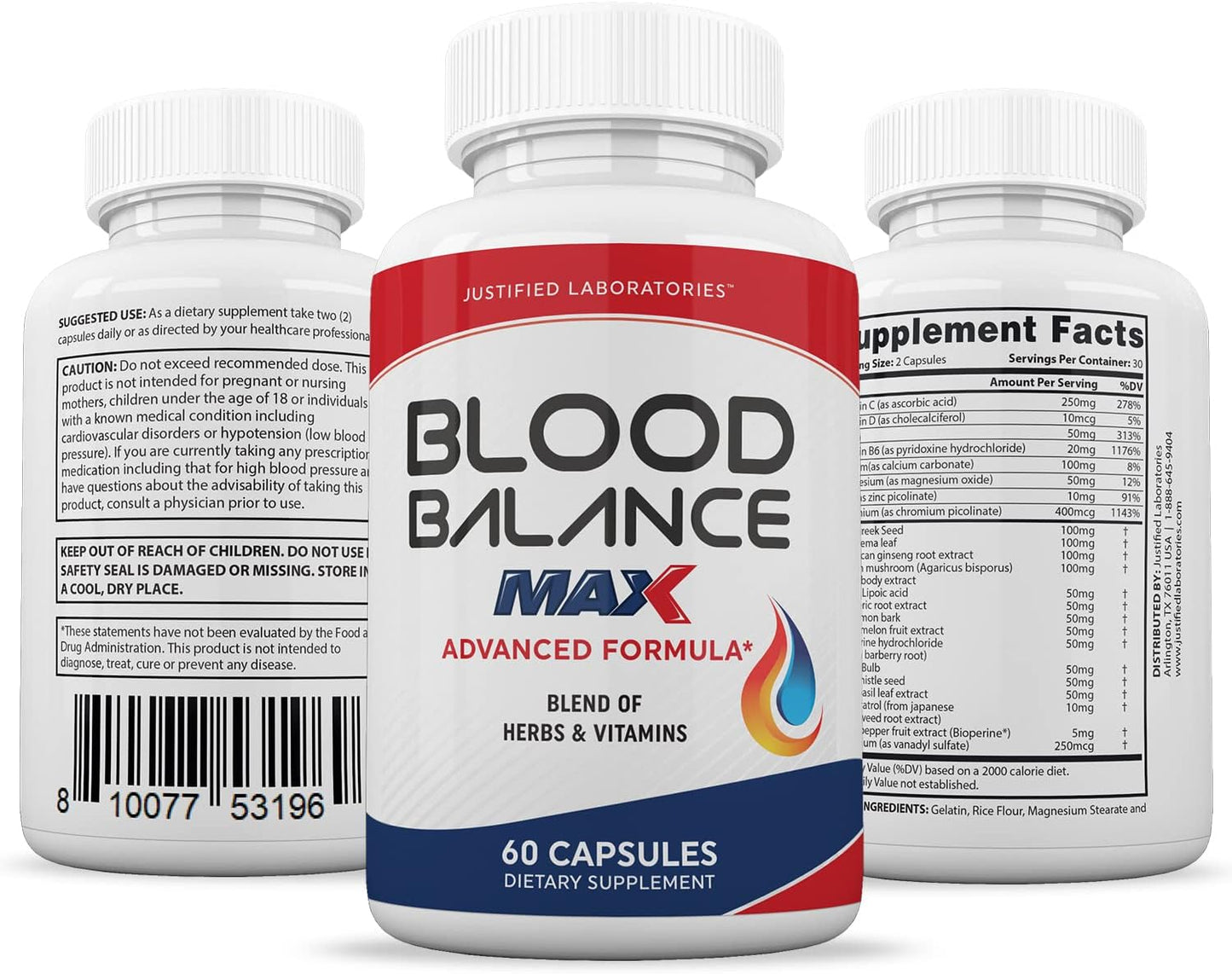 Justified Laboratories Blood Balance Max, 60 Capsules (Pack of 2) - görsel 6