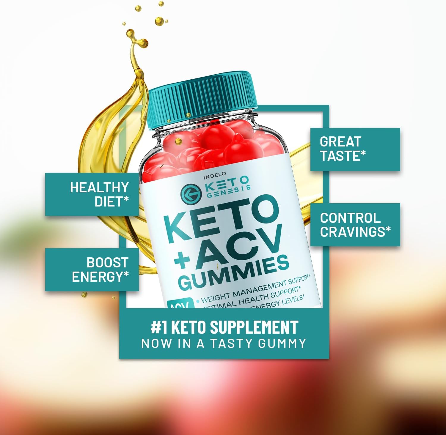 Keto Genesis ACV Gummies – Advanced Formula 1000mg (2 Pack, 120 Gummies) - görsel 3