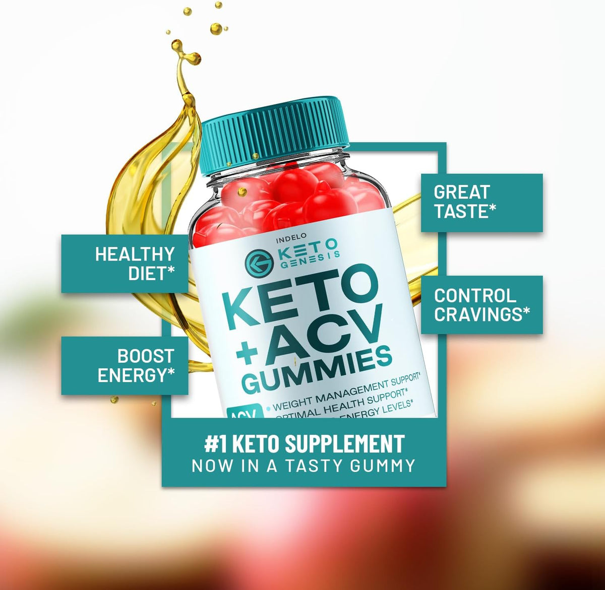 Indelo Keto Genesis ACV Gummies – 1000mg Apple Cider Vinegar Weight Management, 5-Pack (300 Gummies) - görsel 3