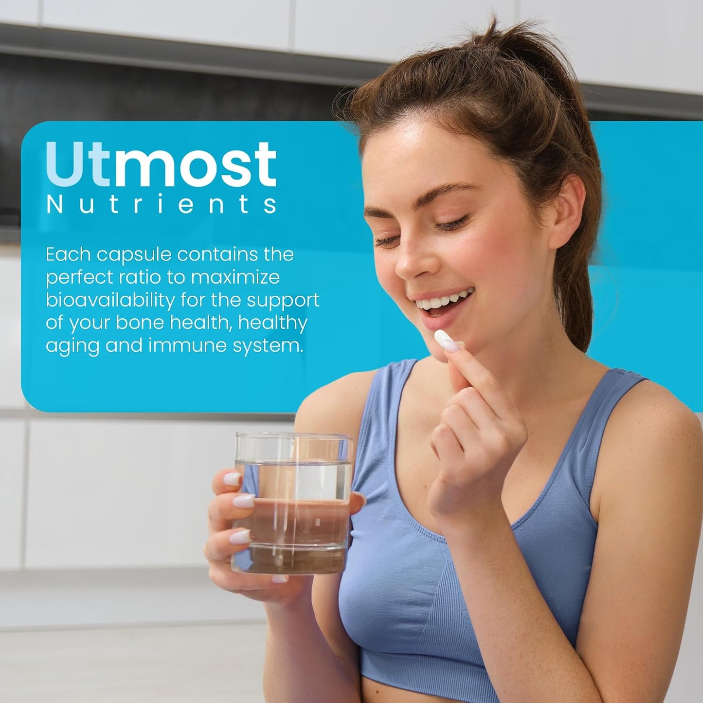 Utmost Nutrients Vitamin D3 5000 IU with K2 100 mcg – High-Absorption Capsule - görsel 4