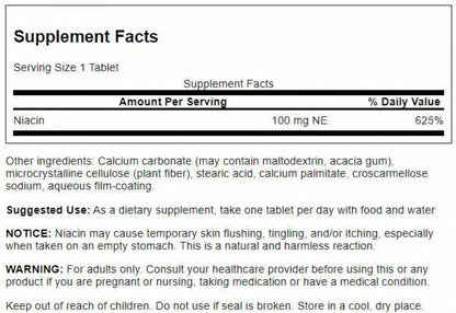 Swanson Niacin (Vitamin B3) 500 mg, 250 Capsules