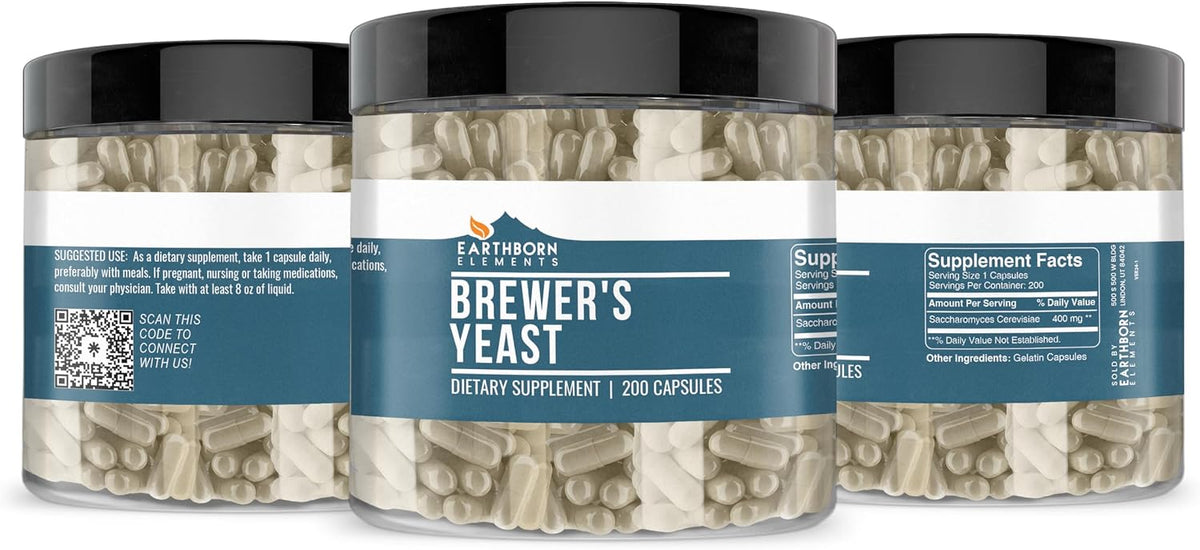 Earthborn Elements Brewer's Yeast 200 Capsules, Pure and Undiluted, No Additives - görsel 4