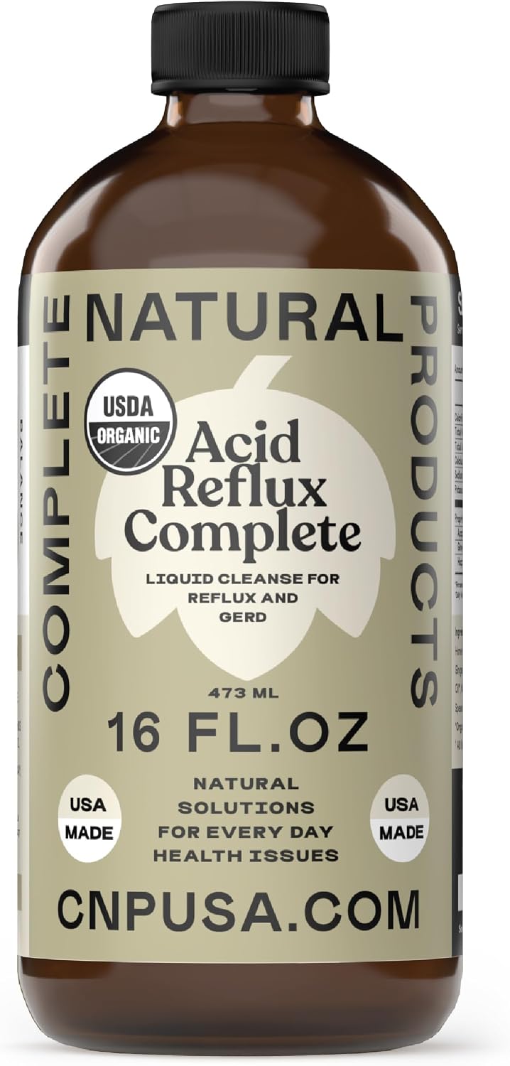 Reflux Pro Liquid Supplement – Organic Acid Reflux Cleanse with Apple Cider Vinegar, Ginger, Garlic, Hops & Aloe – Fast Absorbing Digestive Support – 473 ml (USDA Organic, Kosher) - görsel 1