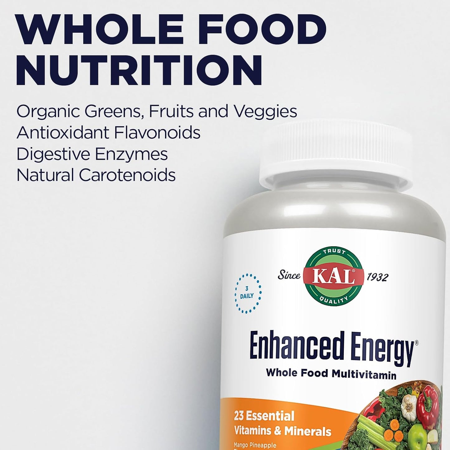 KAL Enhanced Energy Whole Food Chewable Multivitamin with Iron - görsel 5