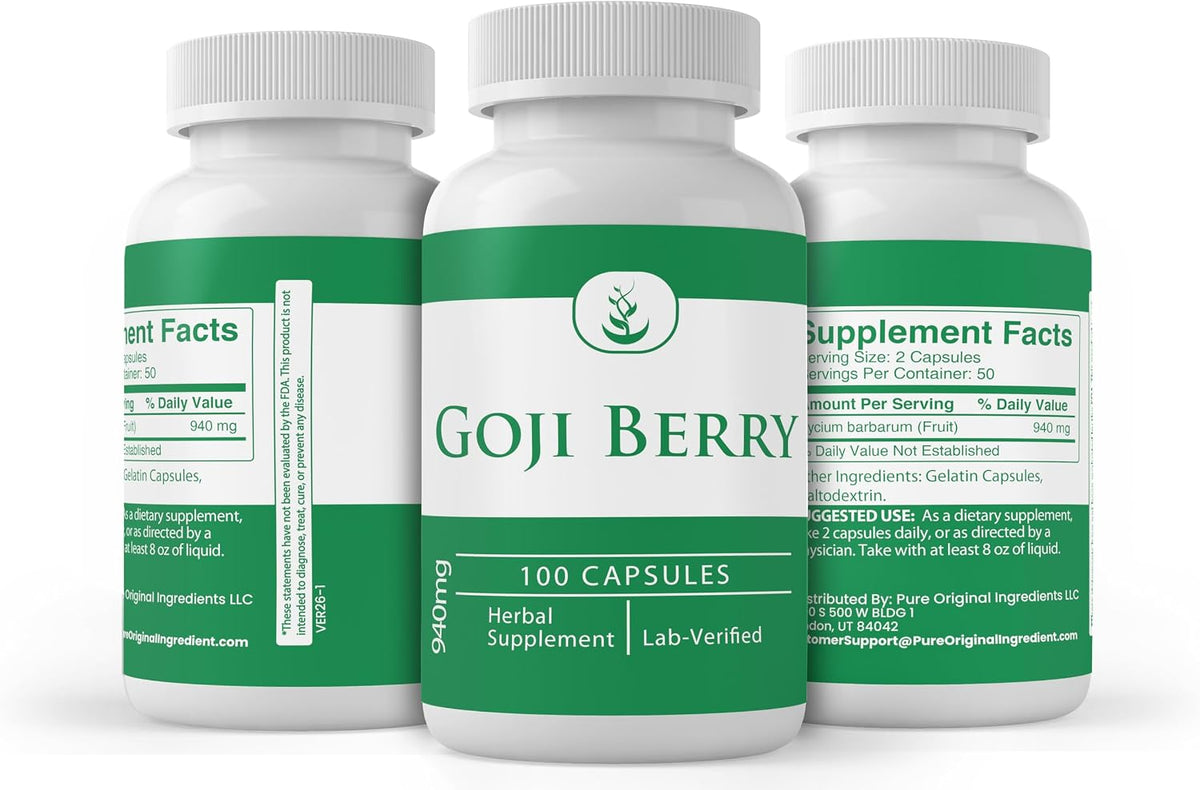 Pure Original Ingredients Goji Berry Capsules (100 Capsules) - görsel 4