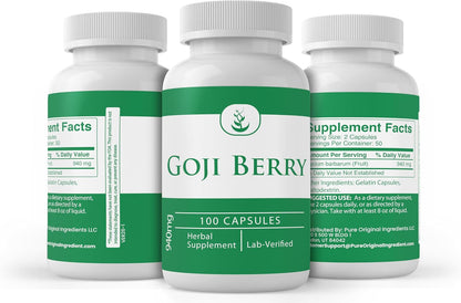 Pure Original Ingredients Goji Berry Capsules (100 Capsules)