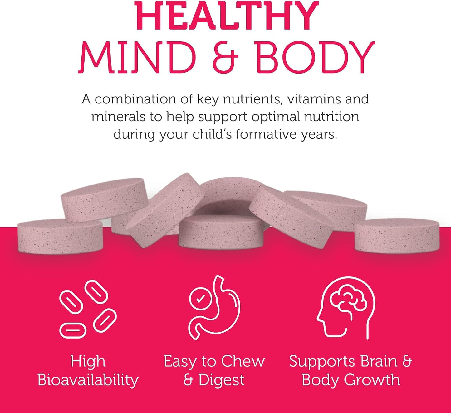 Zahler Junior Multi - Children's Complete Multivitamin - 23 Vitamins and Minerals - Kosher, Non-GMO, Gluten-Free - Cherry Flavour, 90 Chewable Tablets - görsel 5