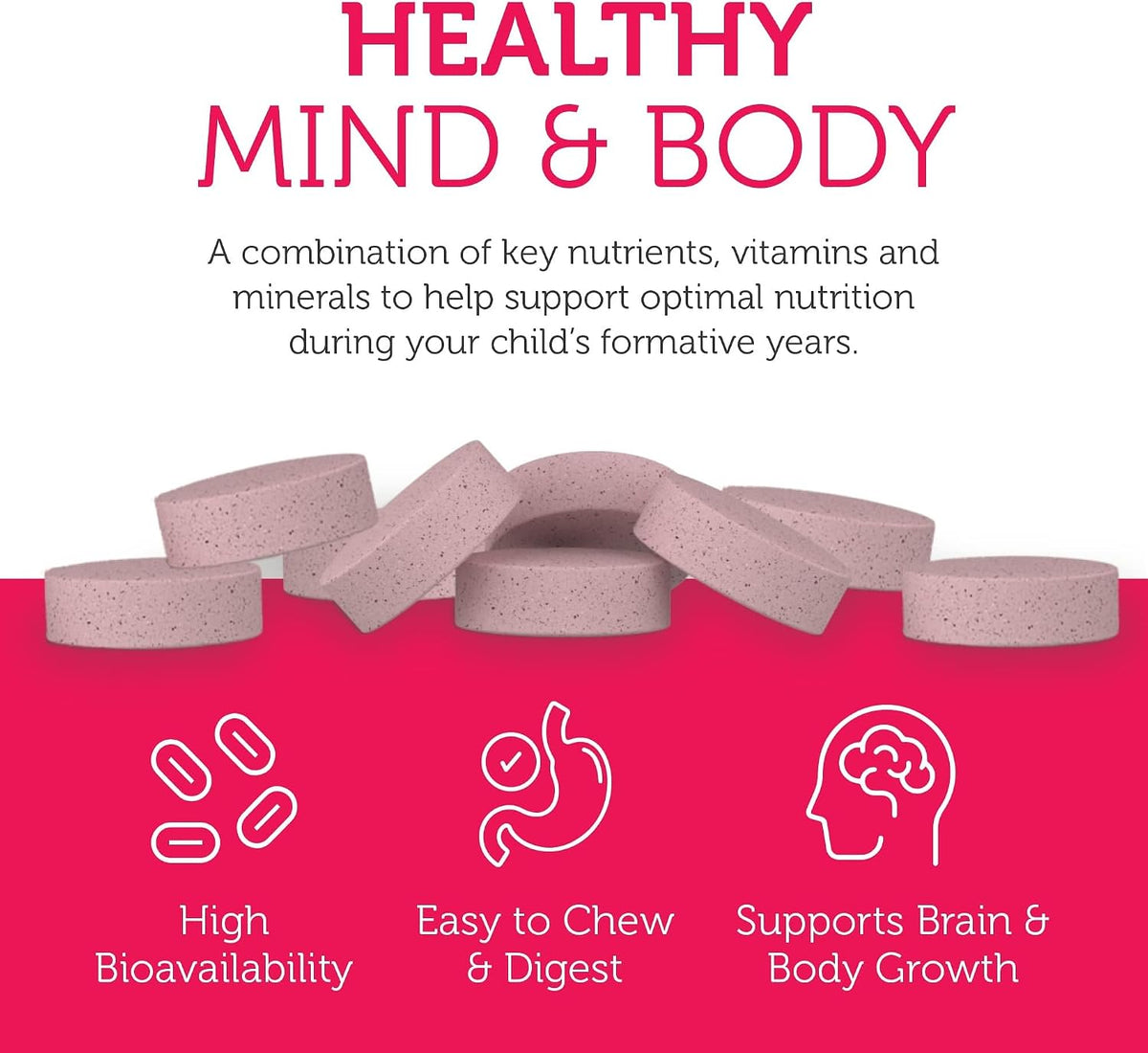 Zahler Junior Multi - Children's Complete Multivitamin - 23 Vitamins and Minerals - Kosher, Non-GMO, Gluten-Free - Cherry Flavour, 90 Chewable Tablets - görsel 5