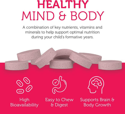 Zahler Junior Multi - Children's Complete Multivitamin - 23 Vitamins and Minerals - Kosher, Non-GMO, Gluten-Free - Cherry Flavour, 90 Chewable Tablets