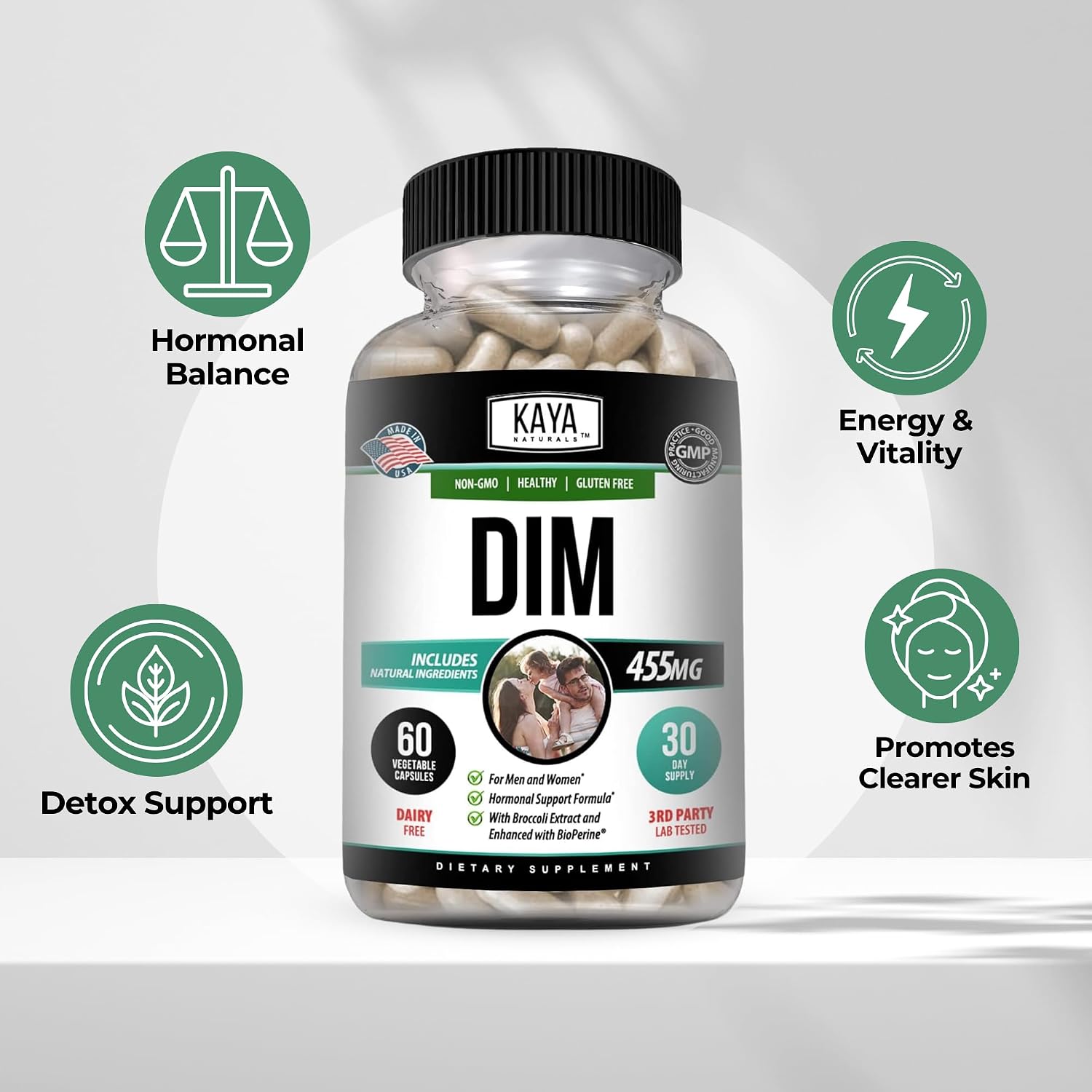 Kaya Naturals DIM Ultra | Hormonal Support Supplement with Broccoli Extract & BioPerine – 60 Vegetable Capsules - görsel 4