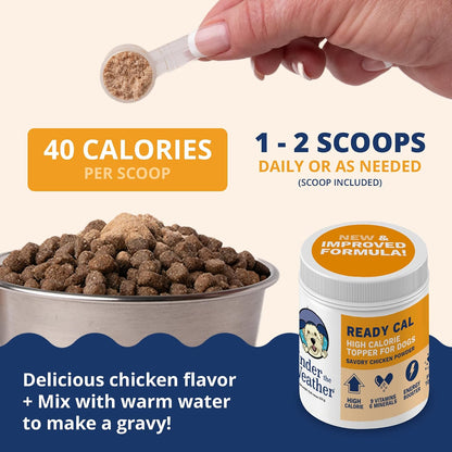 Under the Weather Ready Cal Powder for Dogs, High-Calorie Weight Gainer & Appetite Stimulant, Chicken Flavour | 300 g (10.58 oz)