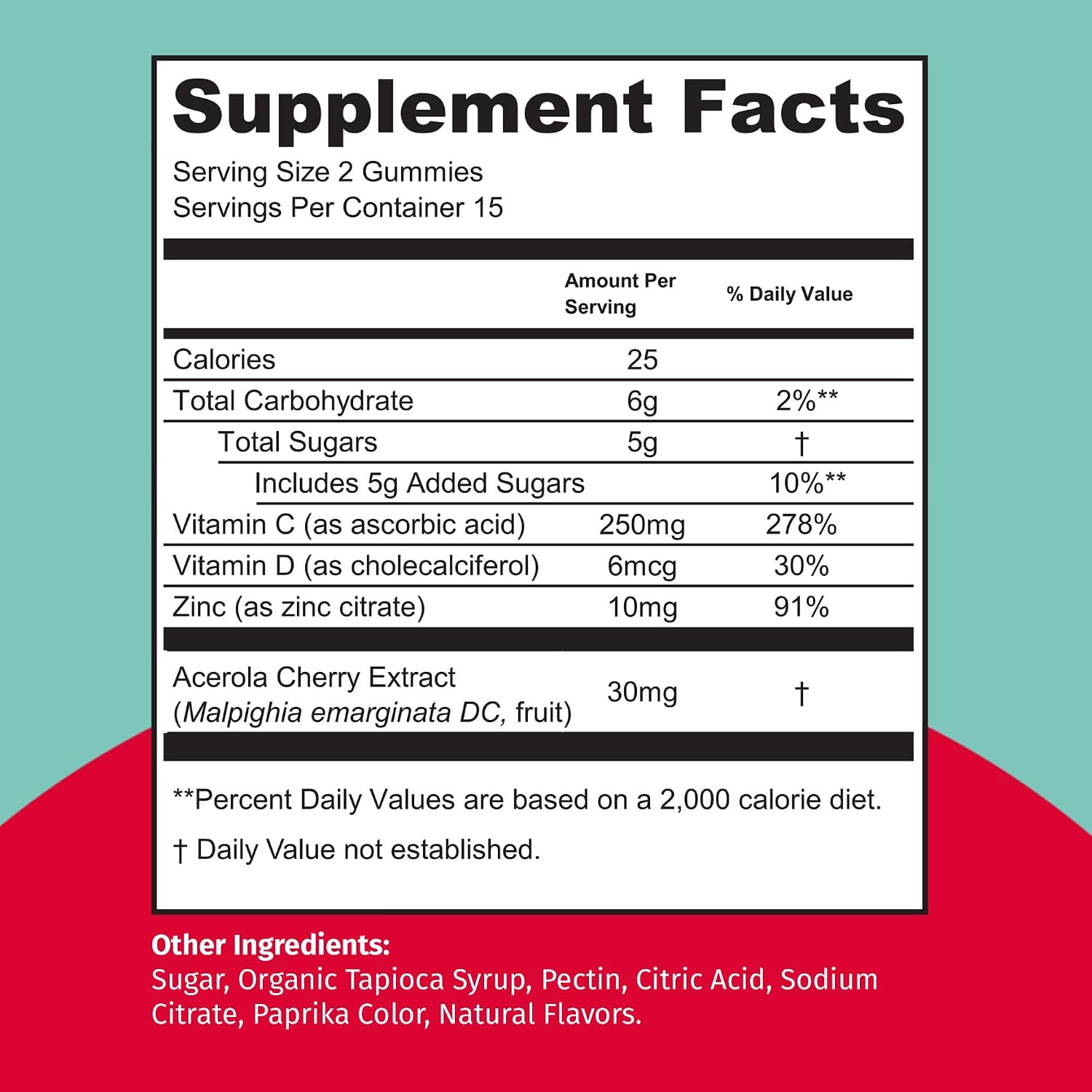 TEJA Immune Support Gummies for Teens – Daily Immune Multivitamin with Vitamin C, D, Zinc & Acerola (2-Pack, 60 Gummies) - görsel 3
