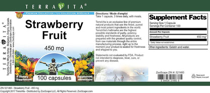 Strawberry Fruit - 450 mg (100 Capsules) - 3 Pack
