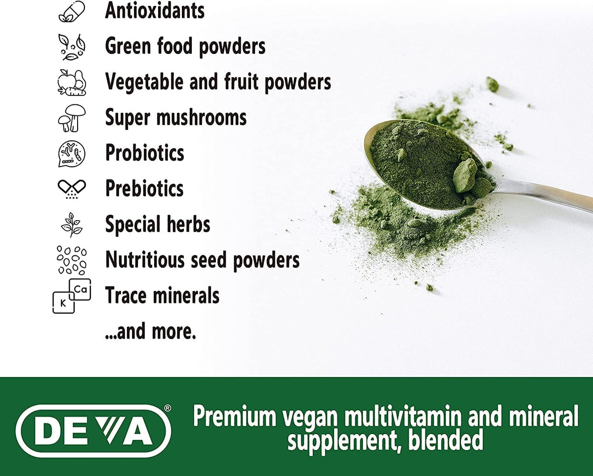 DEVA Tuba Prime Vegan Multivitamin Iron-Free - 90 Tablets (2-Pack) - görsel 4