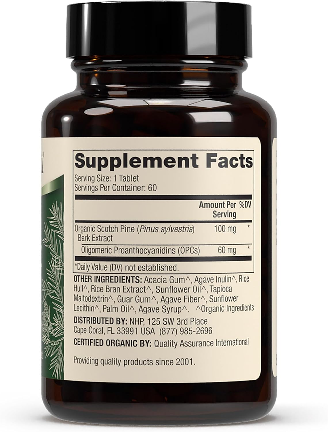 Dr. Mercola Organic Pine Bark Extract with OPCs - 60% Procyanidins - 60 Tablets - görsel 2
