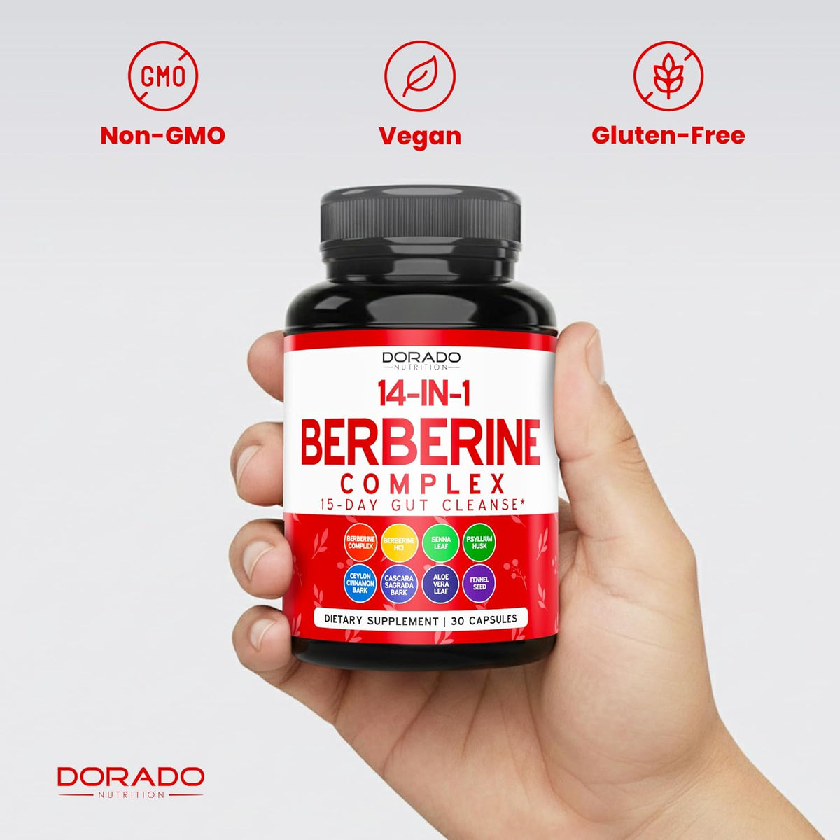 DORADO NUTRITION Berberine Gut Cleanse Food Supplement – 30 Capsules - görsel 7