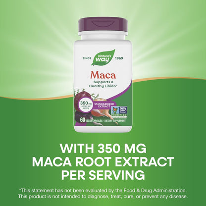Nature's Way Maca Standardised Extract - Contributes to Normal Sexual Desire* - 60 Vegan Capsules