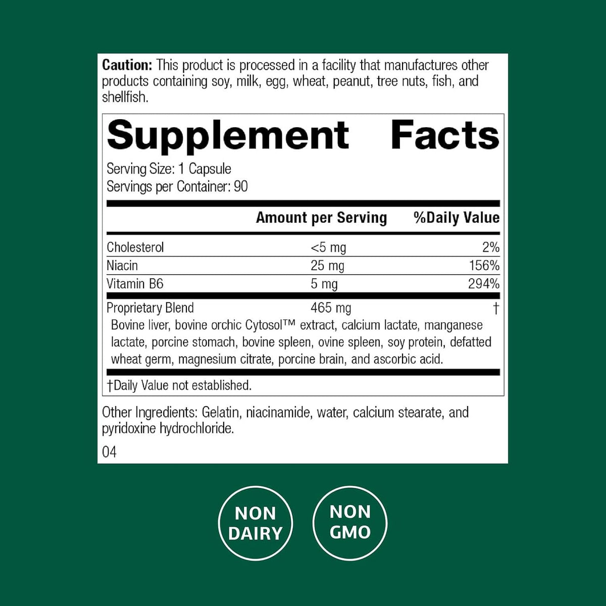Standard Process Orchex - Nervous System Support with Niacin and Vitamin B6 - 90 Capsules - görsel 2