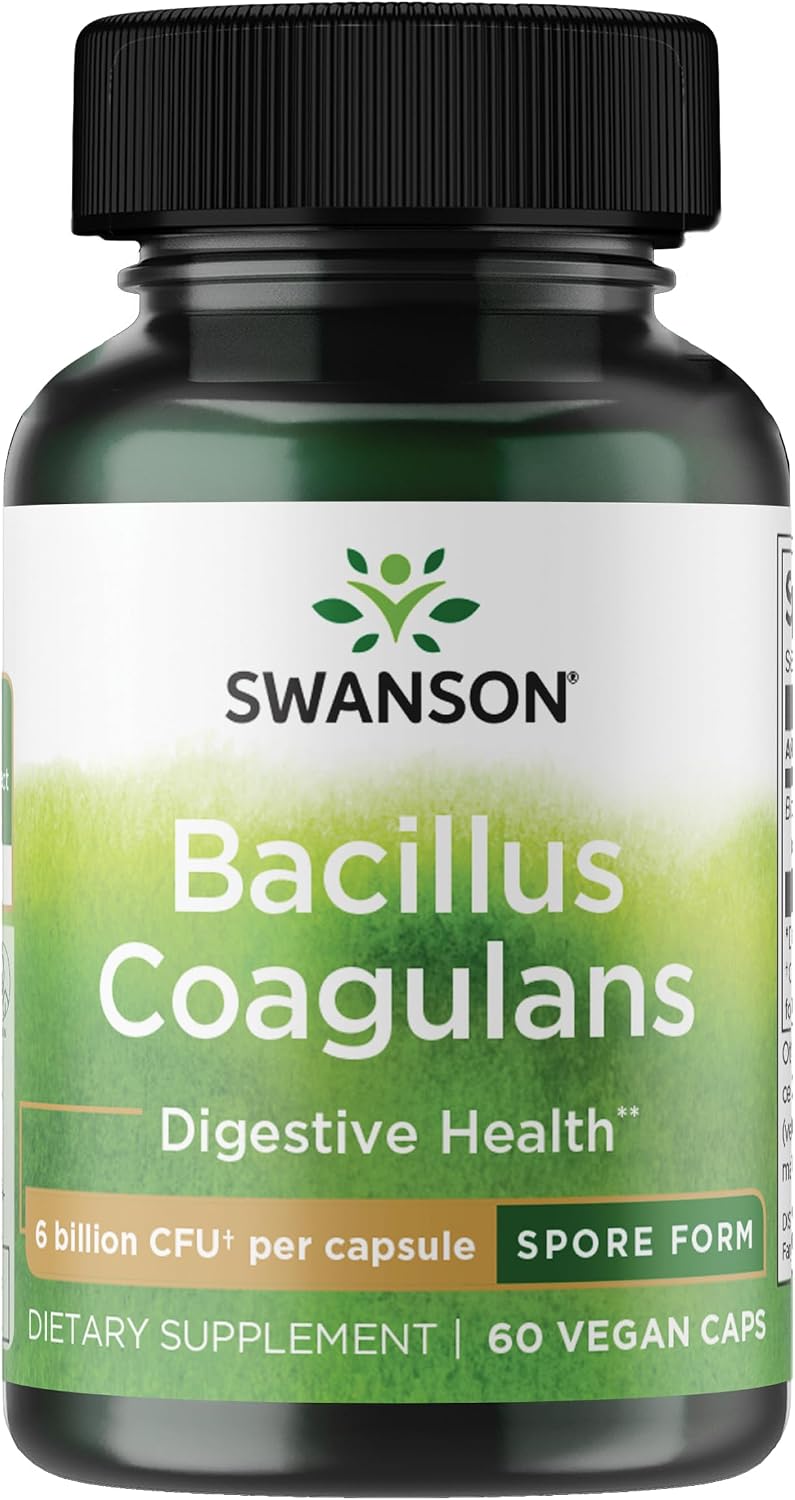 Swanson Bacillus Coagulans Spore-Form Probiotic - 6 Billion CFU, 60 Vegan Capsules - görsel 1