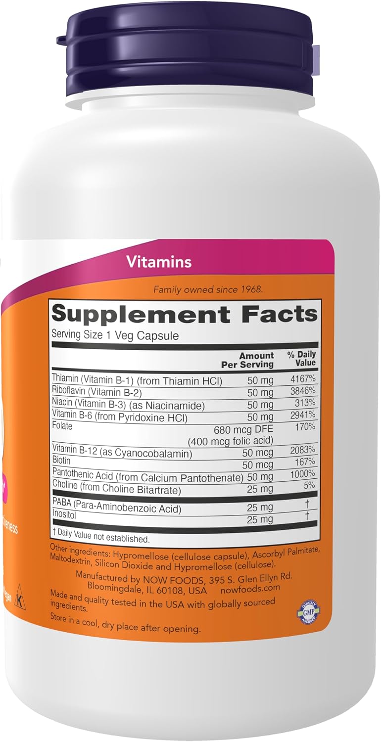 NOW Foods B-50, 250 Veg Capsules (Pack of 2) - görsel 3