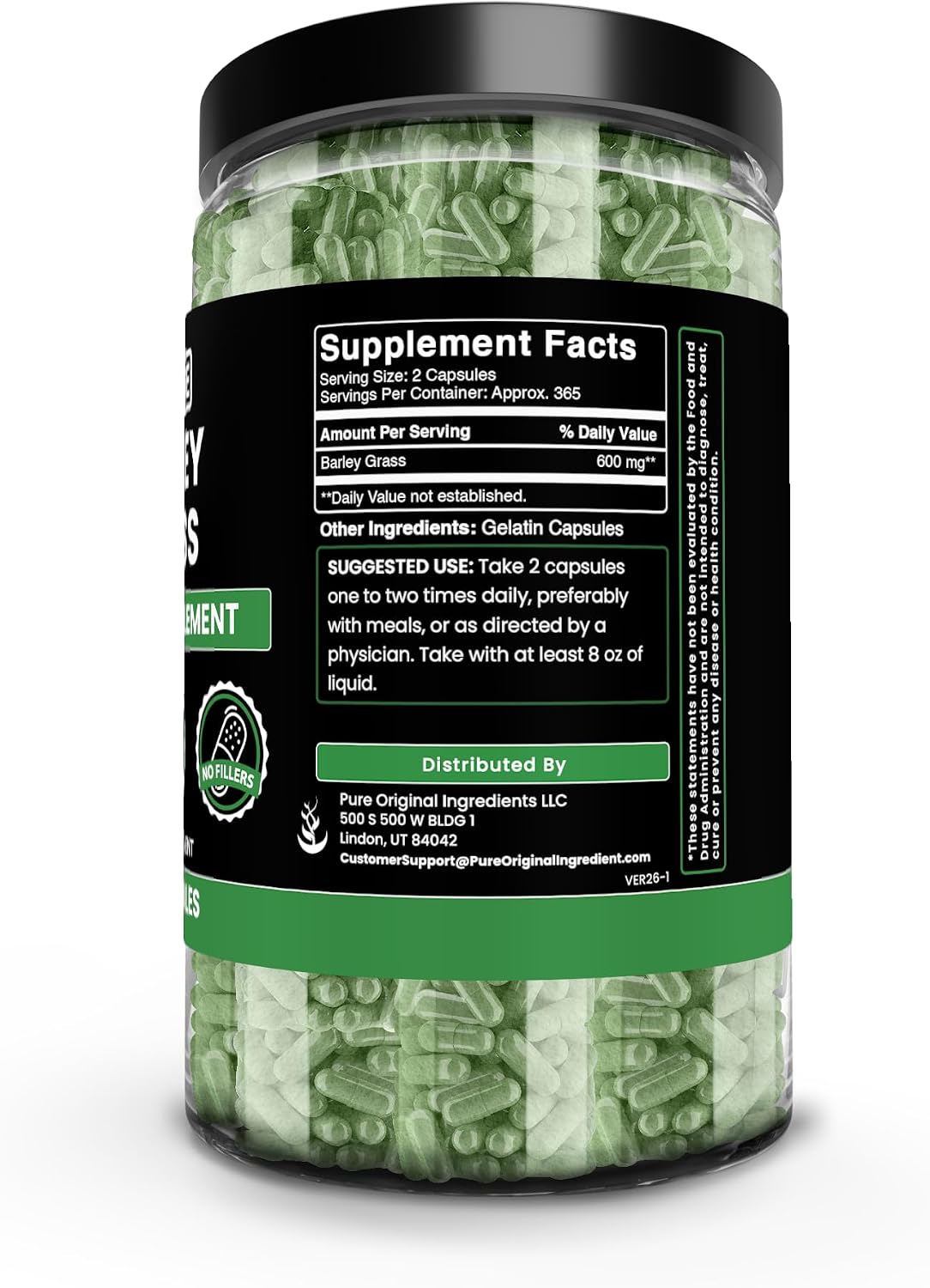 Pure Original Ingredients Barley Grass (730 Capsules) - görsel 2