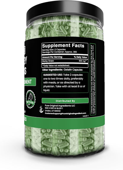 Pure Original Ingredients Barley Grass (730 Capsules)