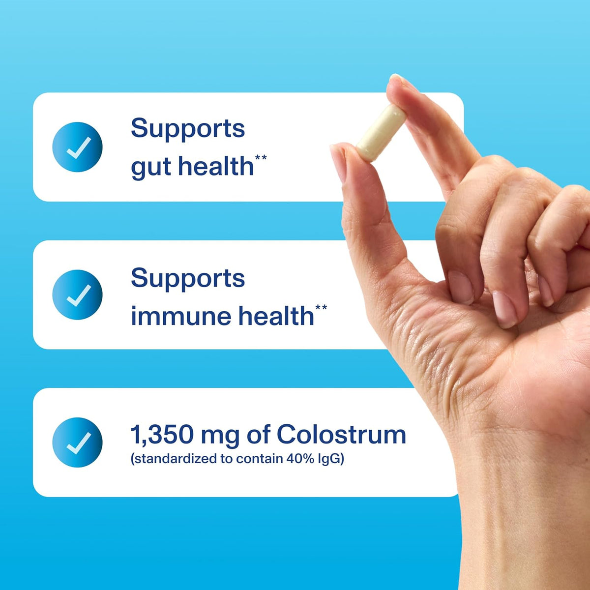 Vital Proteins Bovine Colostrum Food Supplement 90 Capsules for Digestive Health and Immune Support with 40% IgG - görsel 2