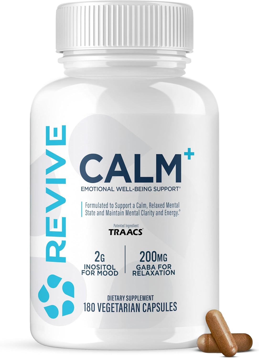 Revive MD Calm - Emotional Wellbeing Support with L-Theanine, GABA & 5-HTP (180 Capsules, 30 Servings) - görsel 1