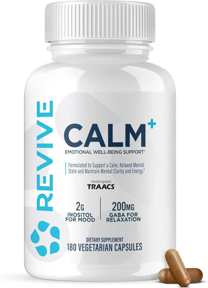 Revive MD Calm - Emotional Wellbeing Support with L-Theanine, GABA & 5-HTP (180 Capsules, 30 Servings)