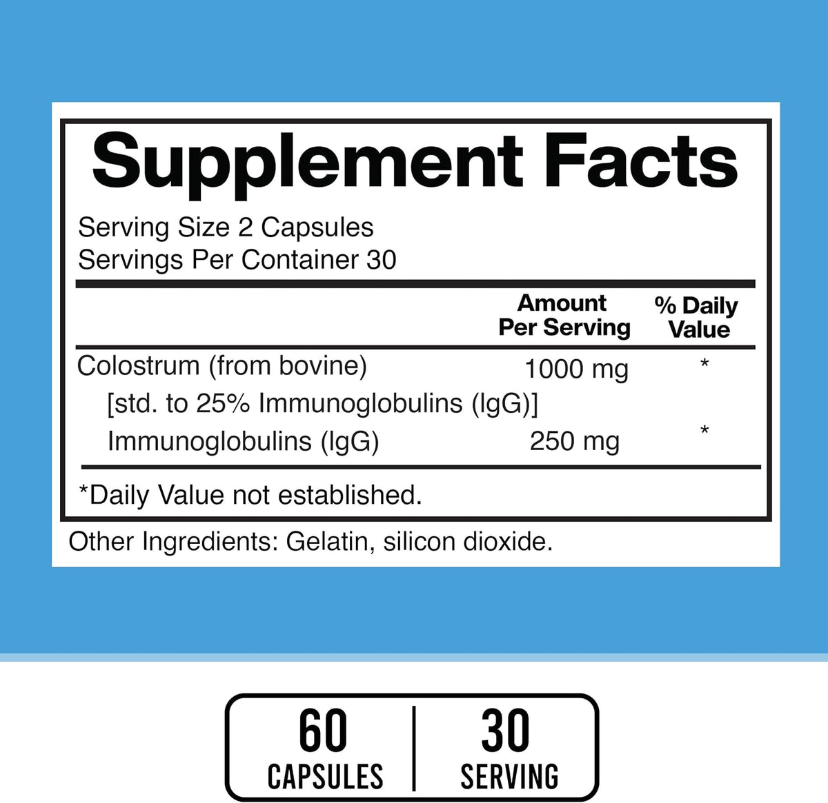 American Standard Supplements Colostrum Capsules, 1000 mg, 60 Capsules - görsel 2
