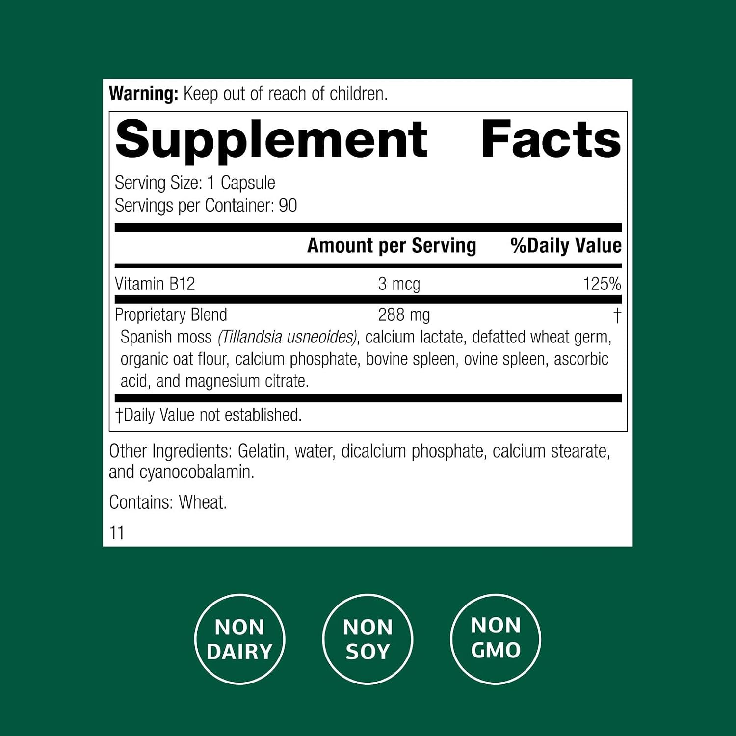 Standard Process for-Til B12 – Whole Food Vitamin B12 Supplement for Nervous System and Immune Function – 90 Capsules - görsel 2